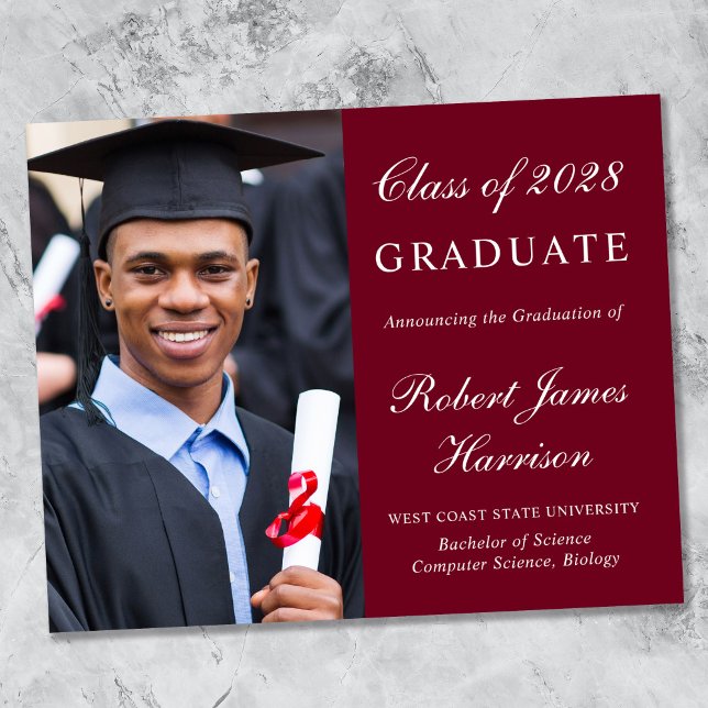 Photo Burgundyエレガント卒業発表 (クリエイターアップロード済み)