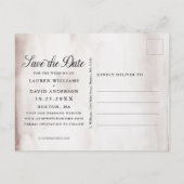 Photo Burgundy素朴バラフローラ日付の保存 案内ポストカード (裏面)