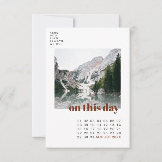 Photo & Calendar | シンプルタイポグラフィー・セーブ・ザ・デート (正面)