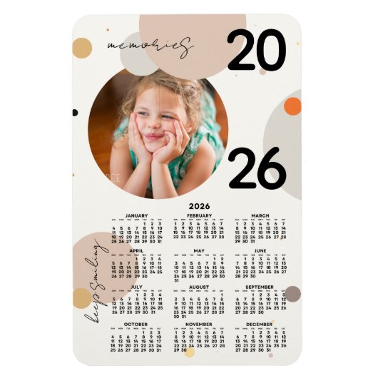 Photo Calendar 2026 Keep Smiling Flexible Magnet マグネット (縦)
