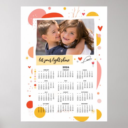 Photo Calendar 2026 Let Your Light Shine Poster ポスター (正面)