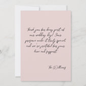 Photo & Calligraphy Minimalist Blush サンキューカード (裏面)