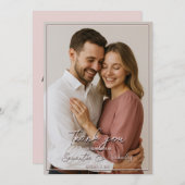 Photo & Calligraphy Minimalist Blush サンキューカード (正面/裏面)