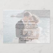 Photo Calligraphy Script Wedding Thank You Card 招待状 (裏面)