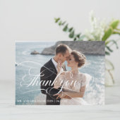 Photo Calligraphy Script Wedding Thank You Card 招待状 (スタンド正面)