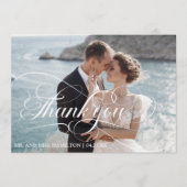 Photo Calligraphy Script Wedding Thank You Card 招待状 (正面)