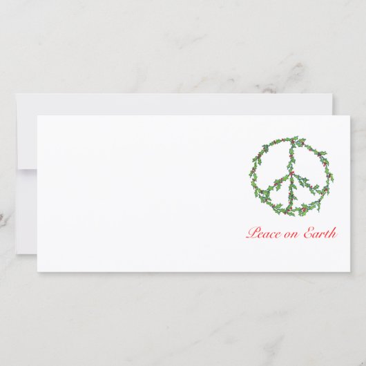 Photo Card Christmas Peace Wreath, Peace on Earth シーズンカード (正面)