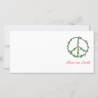 Photo Card Christmas Peace Wreath, Peace on Earth シーズンカード