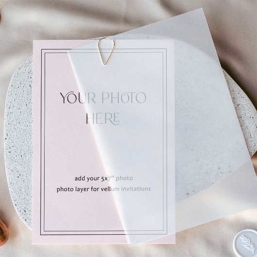 Photo Card For Vellum or Acrylic Invitations 招待状