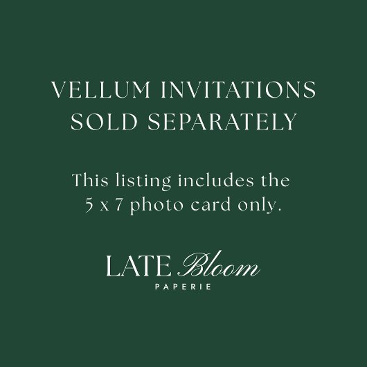 Photo Card for Vellum Wedding Invitations 招待状