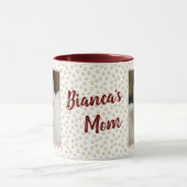 Photo Cat Mom Mug Brown、Pawプリント付き マグカップ (中央)