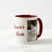 Photo Cat Mom Mug Brown、Pawプリント付き マグカップ (正面右)