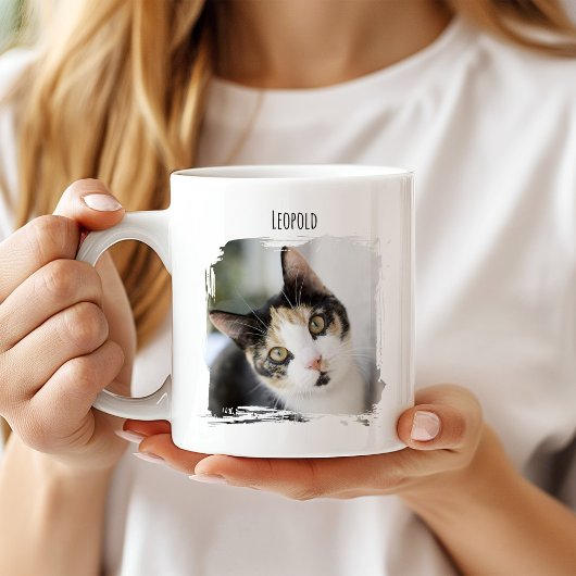 Photo Cat Pet Mug with Name コーヒーマグカップ