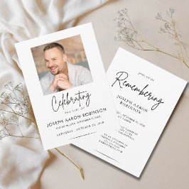 Photo Celebration of Life Funeral Memorial  招待状