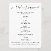 Photo Celebration of Life Funeral Order of Service プログラム (裏面)