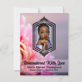 Photo Celebration Program — Pink Chrysanthemum 招待状