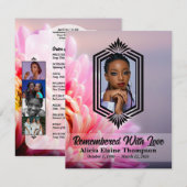 Photo Celebration Program — Pink Chrysanthemum 招待状 (正面/裏面)