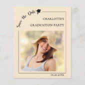 Photo champagne budget Graduation Save the Date チラシ (正面)