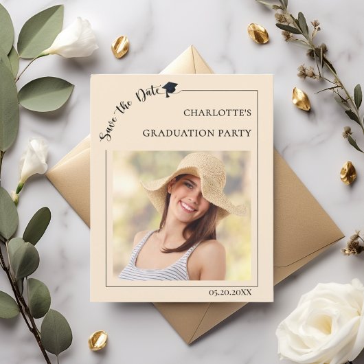 Photo champagne budget Graduation Save the Date チラシ