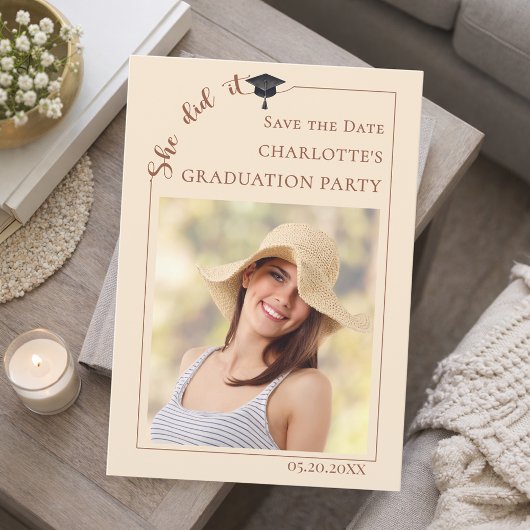 Photo Champagne Graduation party Save the Date セーブザデート