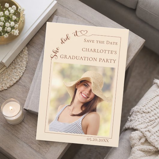 Photo Champagne Graduation party Save the Date セーブザデート