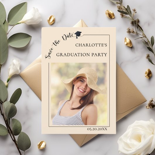 Photo champagne Graduation party Save the Date セーブザデート