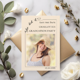 Photo Champagne Graduation party Save the Date セーブザデート