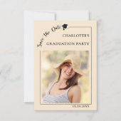 Photo champagne Graduation party Save the Date セーブザデート (正面)