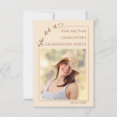 Photo Champagne Graduation party Save the Date セーブザデート (正面)