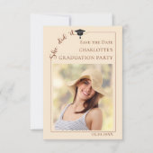 Photo Champagne Graduation party Save the Date セーブザデート (正面)