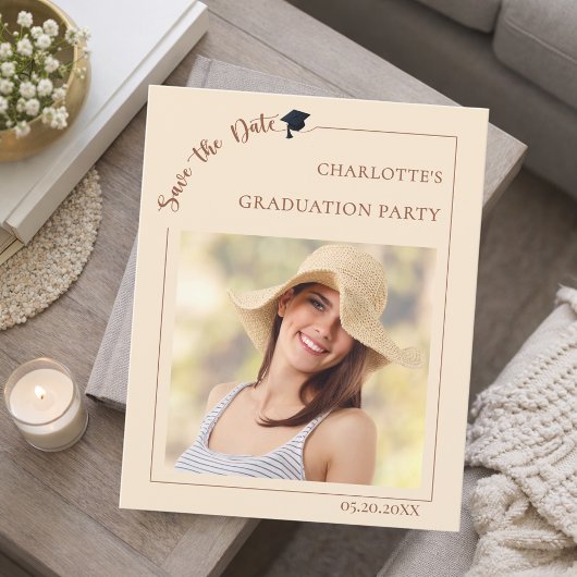 Photo champagne Graduation Save the Date チラシ