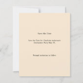 Photo champagne Graduation Save the Date card (裏面)