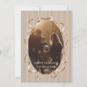 Photo Champagne Ribbon Christmas シーズンカード (正面)