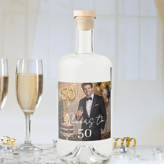 Photo cheers birthday party リキュールボトルラベル