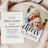 Photo Cheers Black Script 50th Anniversary Party 招待状