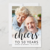 Photo Cheers Black Script 50th Anniversary Party 招待状 (正面)