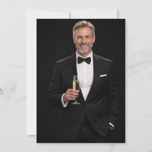 Photo cheers guy birthday 招待状 (裏面)