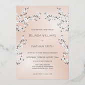 Photo Cherry Blossom  Rose Gold White 箔招待状 (裏面)