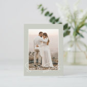 Photo Chicの発表の日付スタイリッシュを結婚保存 案内ポストカード (スタンド正面)