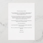 Photo Chic Elegant Light Blue & Silver Heart Real 箔招待状 (裏面)