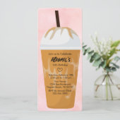 Photo Chic Trendy Blush Pink Iced Coffee Birthday 招待状 (スタンド正面)