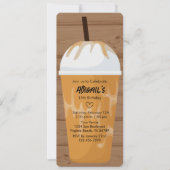 Photo Chic Wood Background Iced Coffee Birthday 招待状 (正面)