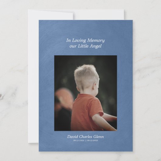 Photo Child Remembering Blue Faux Metallic Effect (正面)