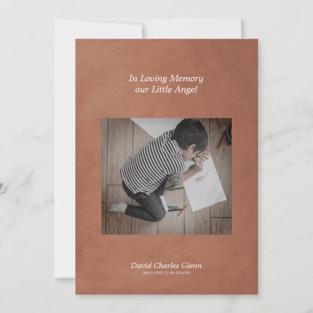 Photo Child Remembering Brown Faux Metallic Effect (正面)