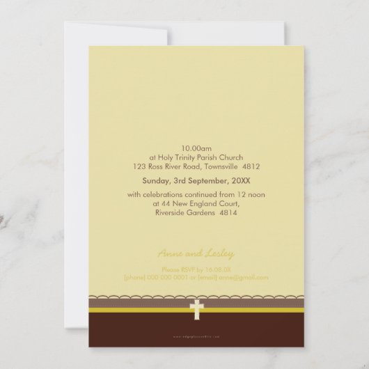 PHOTO CHRISTENING INVITES :: pure 4 P 招待状 (裏面)