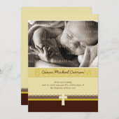 PHOTO CHRISTENING INVITES :: pure 4 P 招待状 (正面/裏面)