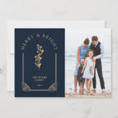 Photo Christmas Botanical Dome Arch Effect in Gold シーズンカード (正面)