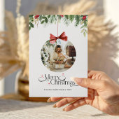 Photo Christmas Card Minimalist Boho Holiday Card シーズンカード