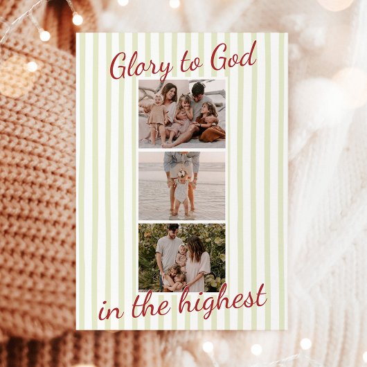 Photo Christmas Cards, Glory to God Religious Card 招待状