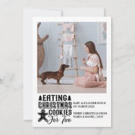 Photo Christmas Cookies for 2 Pregnancy シーズンカード
